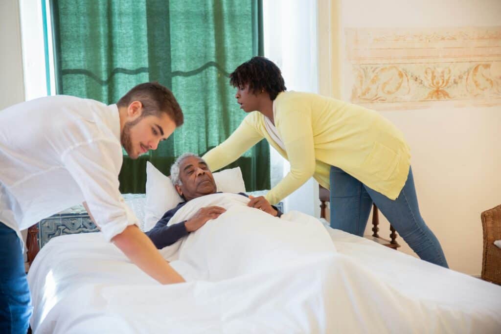 family members supporting respite care